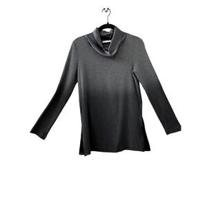 Fabiana Filippi Ombré Long-Sleeve Ribbed Silk Blend Shirt Gray & Black Women’s S